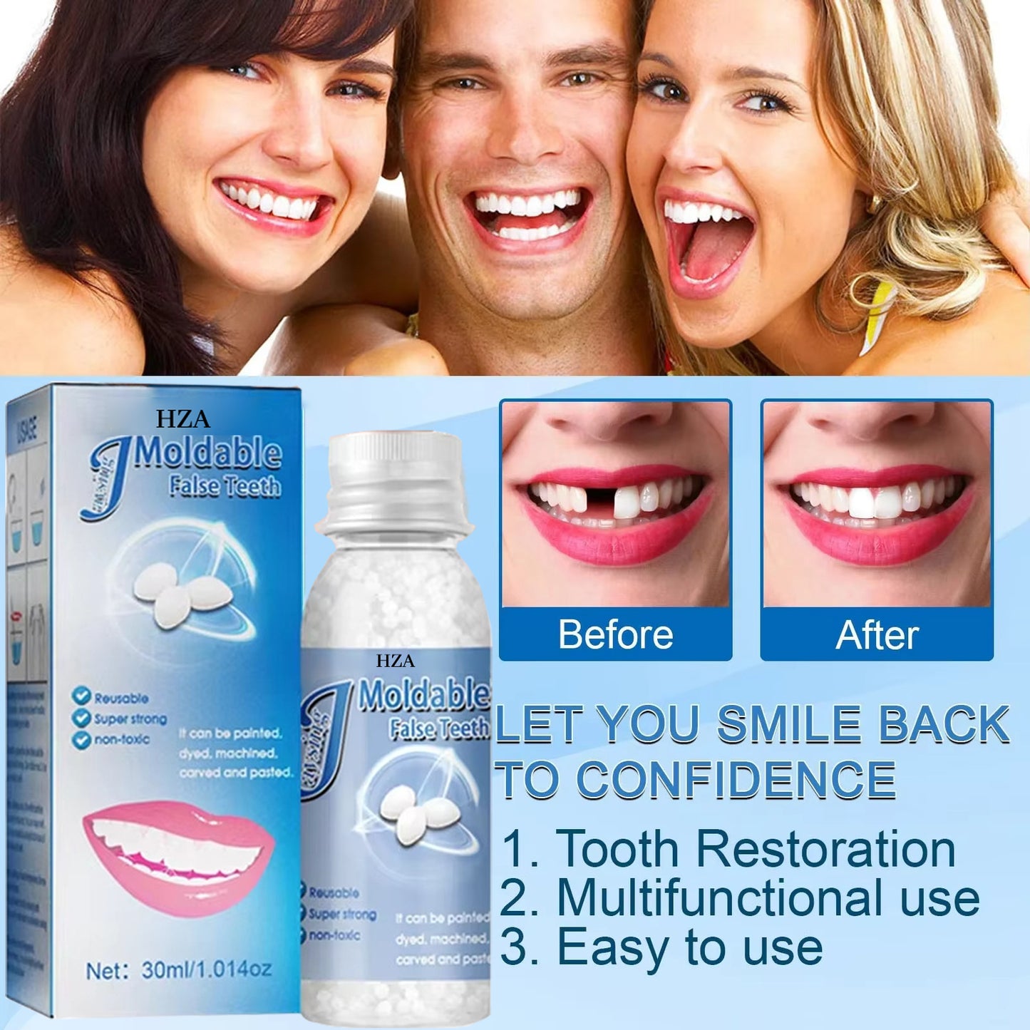 🦷 HZA™ Dental Filling Gel – Pain-Free, Drill-Free Cavity Solution💖💖